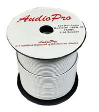50m Reel 17 AWG White Speaker Cable 2 x 93 Strands HiFi Audio Surround Sound