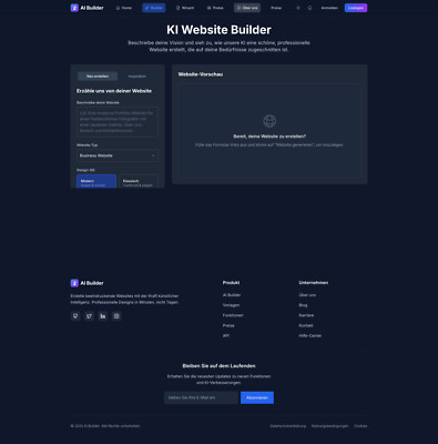   KI Website Builder - Fortgeschrittenes Entwicklungsprojekt!  