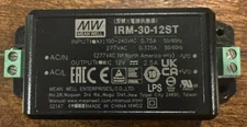 Meanwell 12 Volt Power Supply 2.5 Amp IRM-30-12ST Enclosed Perfect Condition