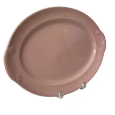 Pink Oval Serving Platter By Taylor Smith And Taylor LuRay Pastels  13" Vintage