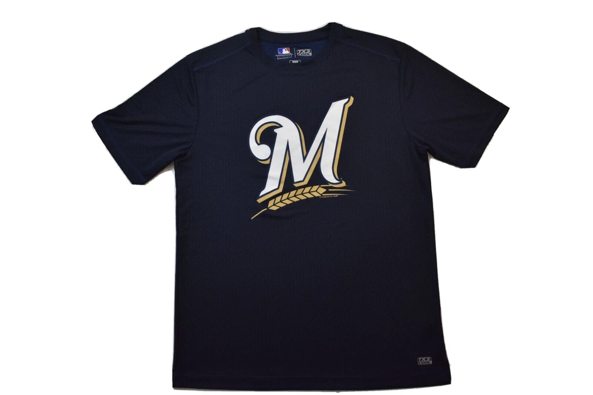 MLB Genuine Merchandise Mens Milwaukee Brewers Baseball TX3 Cool Shirt New M