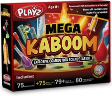 Mega Kaboom! 150+ Explosive Science Experiments Kit for Kids Age 8-12 with 75 Ap