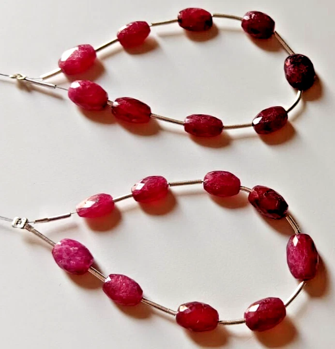 40Cts Natural African Ruby Fine Cut Oval Loose Beads For Jewelry 5x7 - 7x9 MM-4" - Image 4 of 4