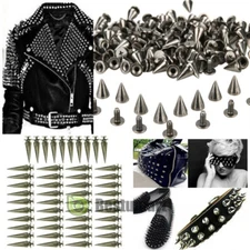 1000 Cone Trendy BGBU 10MM Silver Bullet Spikes Rivet Screw Metal Studs Spots