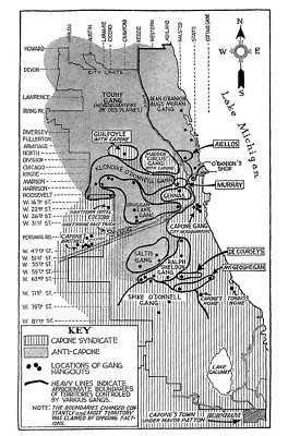 Chicago gangs map 1920s 1930s Capone Mob Mafia