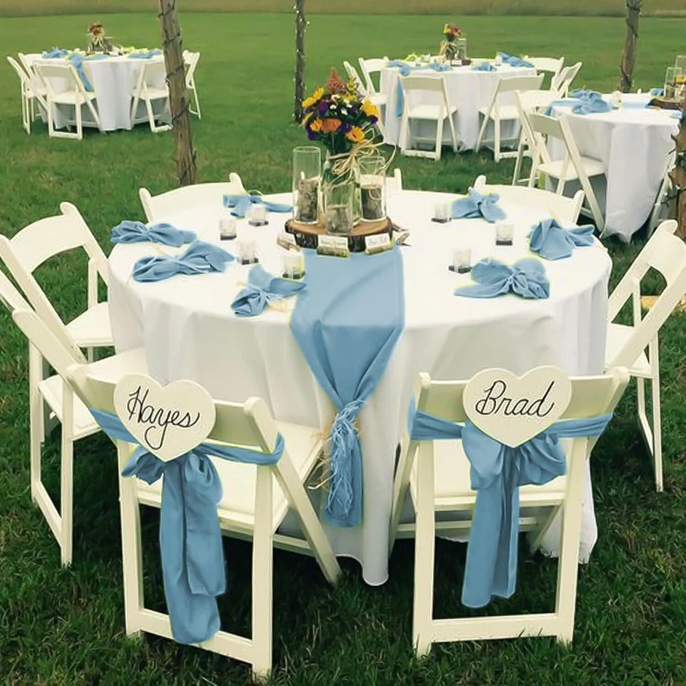 New 120 Pieces Satin Chair Cover Sashes Bows Ribbon Wedding 7 X 108" Fast Ship - Image 4 of 4