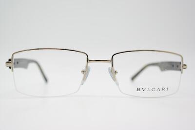 Brille BULGARI 1027 Silber Braun Halbrand Brillengestell eyeglasses Neu
