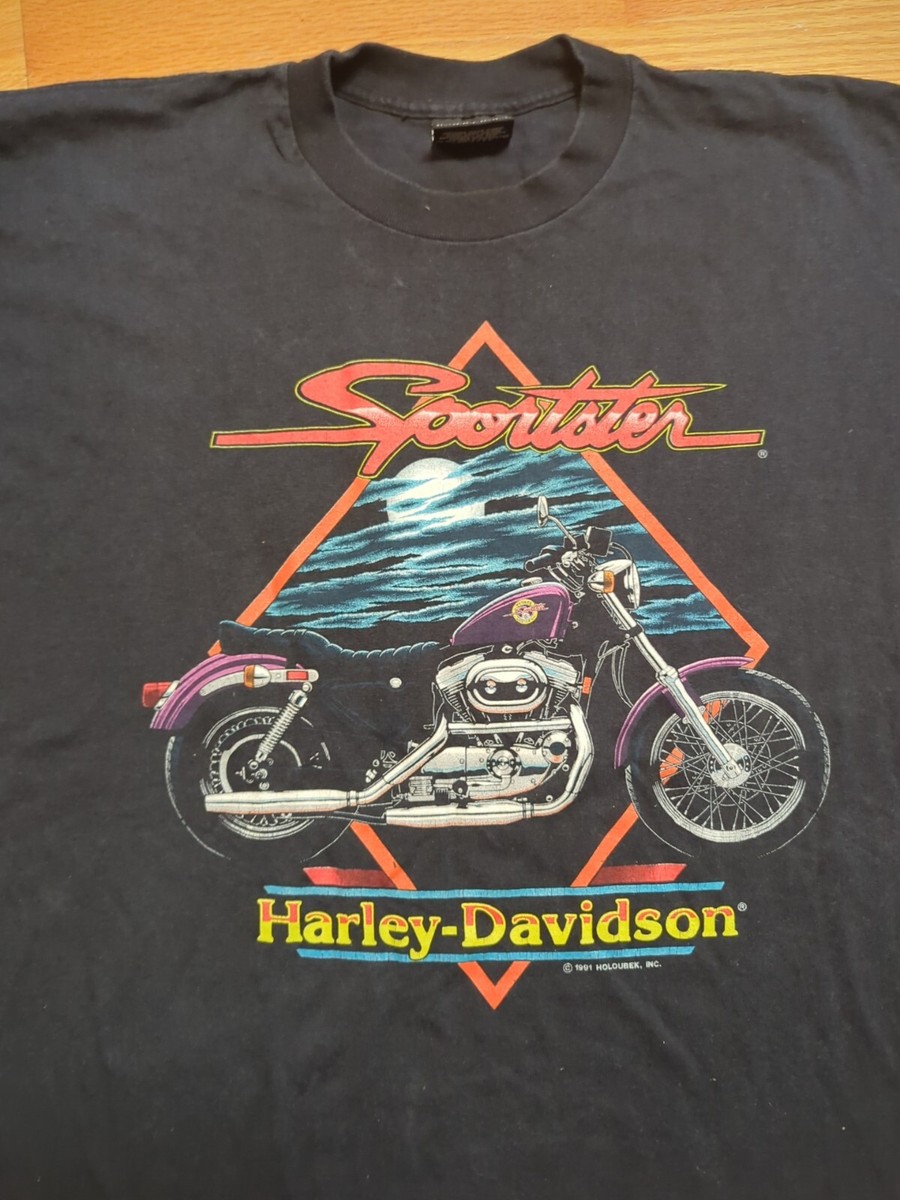 Vintage Harley-Davidson Sportster Motorcycle Graphic T-shirt Men