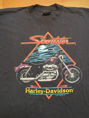 Vintage Harley-Davidson Sportster Motorcycle Graphic T-shirt Men
