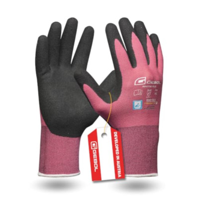 FELCO 701L Guanti Lavoro Antitaglio Taglia L | Fibra HPPE Calibro 13 | Rivestimento Nitrile | Rosso/Nero