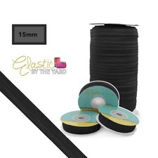 Black Fold Over Elastic - Solid FOE 5/8", 3/4", 1" | Elastic By The Yard