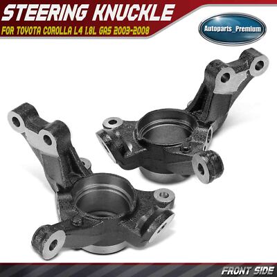 2x Steering Knuckles Front Left & Right for Toyota Corolla l4 1.8L Gas 2003-2008