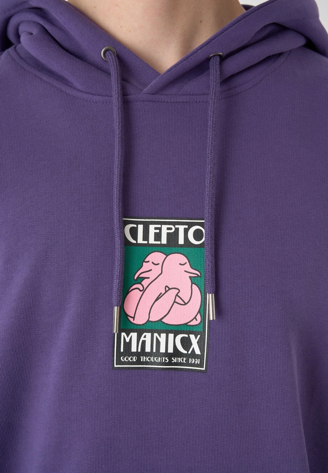 SACAI Felpa con cappuccio Cleptomanicx Boxy Hooded Hugull Hoody cotone biologico stampa pile