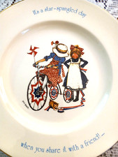 Holly Hobbie Collector Plate Tricycle Freedom Series 1776-1976 10" Made in USA
