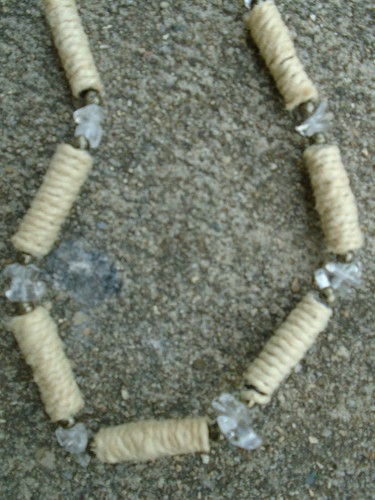 Gargantilla Tribal Collar Cuentas de Cristal Cáñamo Festival Boho Surfer  - Imagen 2 de 4