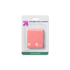 3 Pack up  up Smudge Free Erasers 2 Ct 6 total erasers Great for School 