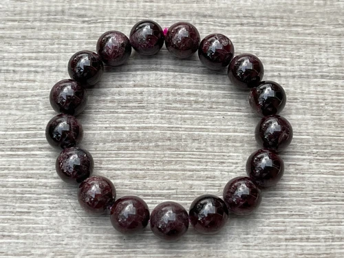 Natürliches Granat Kristall Perlen Armband 12 mm, echtes Granat Edelstein Armband - Bild 8 von 9
