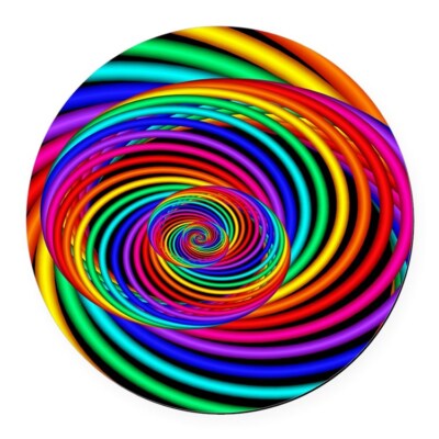 ILLUSION HYPNOSIS HYPNOTIC COLORFUL Pendant 20'' 925 Sterling Silver Necklace ART