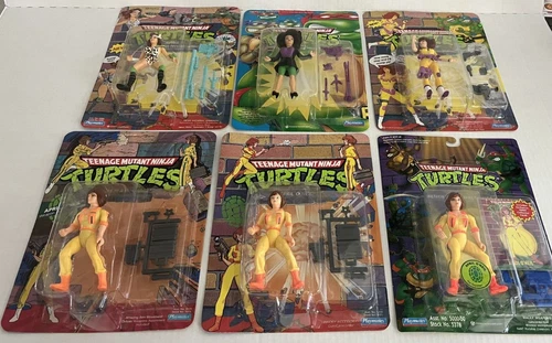 6 TEENAGE MUTANT NINJA APRIL O’NEIL VARIANT TURTLES $23 FIGURE LOT 1988-94 TMNT