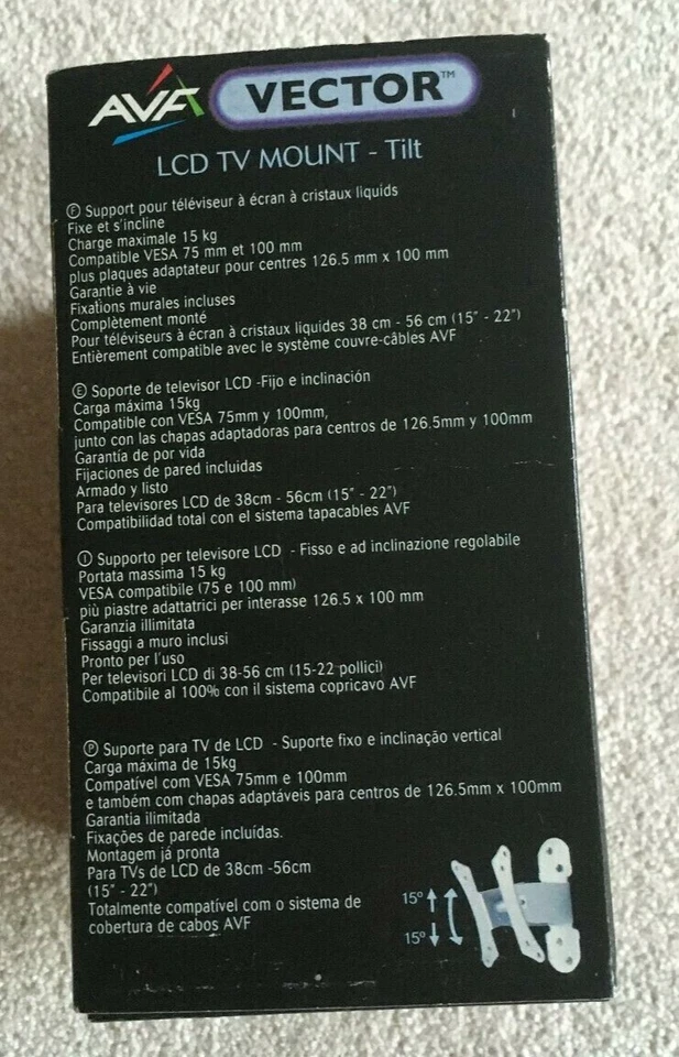 LCD TILTING TV MOUNT Silver AVF - Image 3 of 4