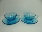 Hazel Atlas Capri Hobnail Cups Saucers Set of 2