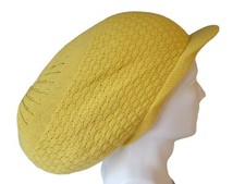 Yellow Rim Tam Hat Rasta Slouch Beanie Crochet Cap Dreadlocks Dreads Hair M/L