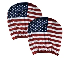 American Flag Headrest Covers for Cars - Set of 2, 4th of July, Stars, Stripes