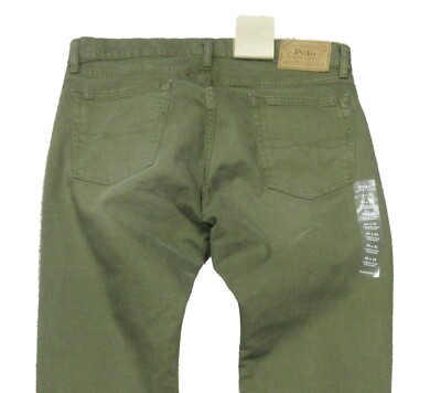 Polo Ralph Lauren Men's Green Garment Dyed Varick Slim Straight