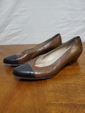 Salvatore Ferragamo Brown Two 2 Tone Loafers Pumps Shoes Size 5 B Vintage