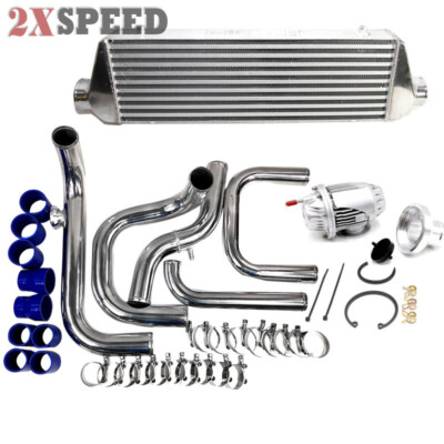 New Intercooler Piping SSQV Flange Coupler kit+Intercooler For 92-00 Honda Civic