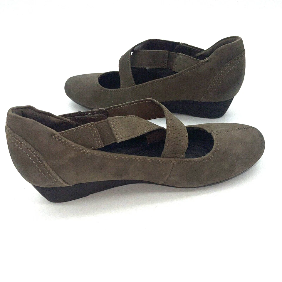 ROCKPORT Womens 7 Brown Suede Leather Mary Jane Hook & Loop Shoes tru365 Comfort - Image 4 of 4