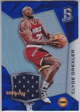 2015-16 PANINI SPECTRA SWATCH #12: CLYDE DREXLER #21/49 ROCKETS GAME-WORN HOF
