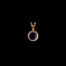 9ct Yellow Gold Round Treated Sapphire Pendant (5mm) - Optional Chain