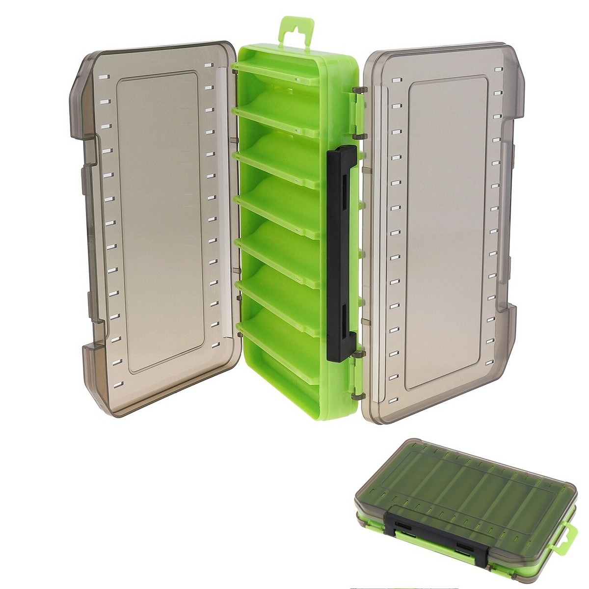 Double Sided Fishing Tackle Box 14 Compartments Lure Bait Hook Tool Storage Case | eBay Double Sided Fishing Tackle Box 14 Compartments Lure Bait Hook Tool Storage Case | eBay