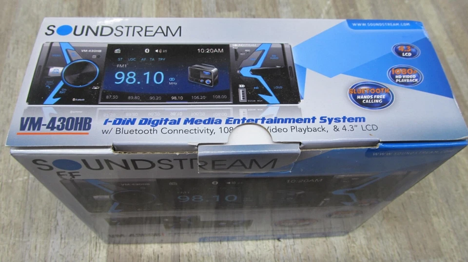 Soundstream VM-430HB 1 DIN MICRO SD USB AUX MP3 Digital Media Player Bluetooth - Image 2 of 4