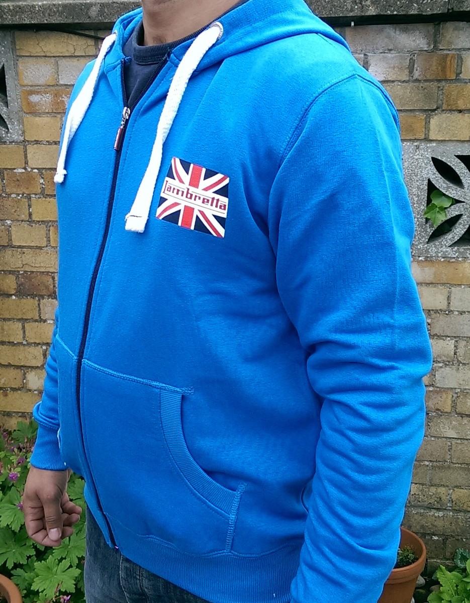 Brand new Cobalt blue LAMBRETTA hooded sweatshirt TRACKSUIT TOP