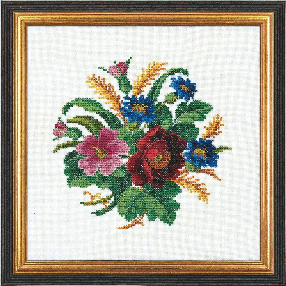 Eva Rosenstand counted cross stitch kit ""Cornflower and poppy"", 25x25cm, DIY