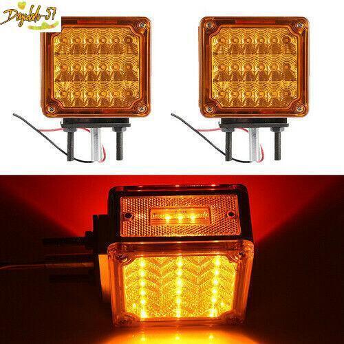 Square Dual Face Stud Mount Pedestal Fender Brake Signal Tail Light 57-LED Truck - Foto 9