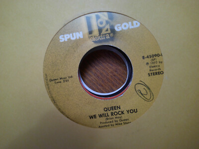 ELEKTRA SPUN GOLD 45 RECORD/QUEEN/WE WILL ROCK YOU/WE ARE THE CHAMPIONS/ EX