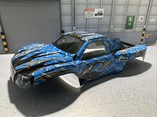 Custom Traxxas Slash 1/10 RC Short Course Truck body blue wrapped
