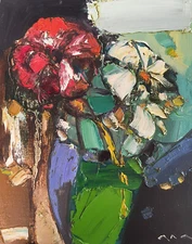 Original abstract painting oil on canvas board 8x10 in by Anastasiya Kimachenko