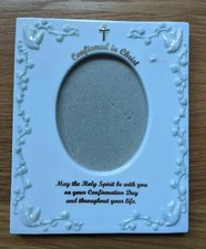 NEW Confirmation Confirmed in Christ White 3D Picture Frame 2" x 3" Tabletop