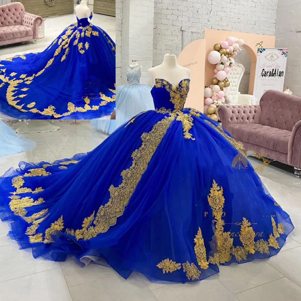 Royal Blue Quinceanera Dresses Sweetheart Ball Gown Prom Sweet 15 16 Party  Dress | eBay