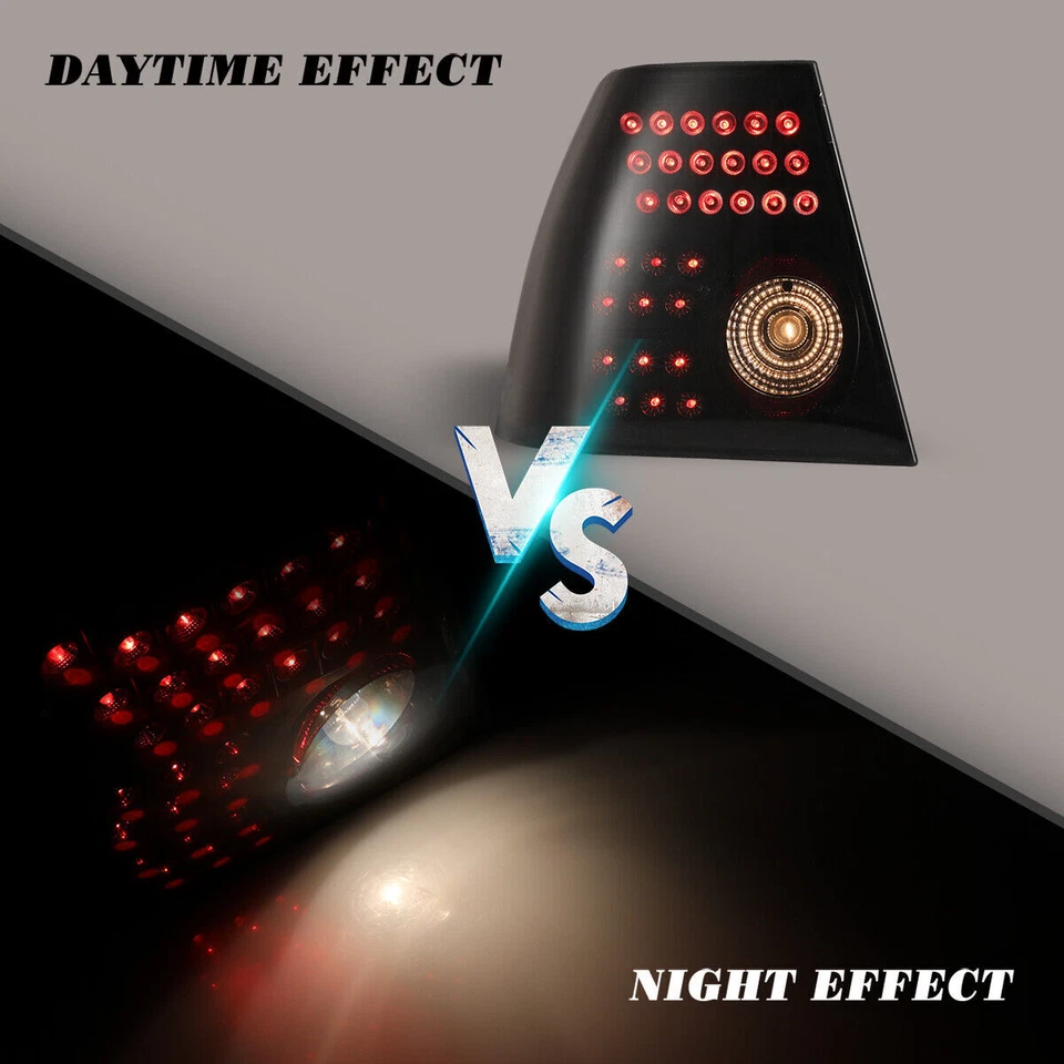 For 1999-2003 Volkswagen Jetta Sedan Tail Light Black Smoke Rear Brake Lamp Pair - Изображение 2 из 4