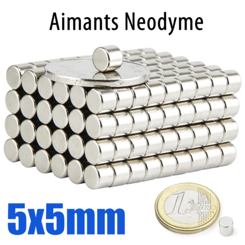 Aimant rond puissant 5mm x 5mm neodyme super magnet neodymium fort 5x5mm petit - Bild 1 von 6