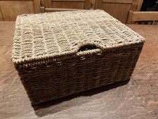 Seagrass Lidded Storage Basket ~ Shelves~Hamper Basket~ Organiser