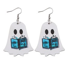 2025 Halloween Earrings for Women Dangle Double-sided Printed Gothic Ghost Earri