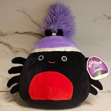 NWT 12" Bella the Spider Squishmallows Black Spider Red Belly Stuffed Plush 2021