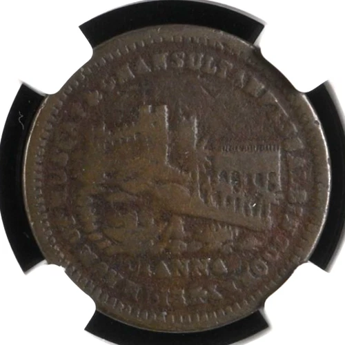 Muscat & Oman AE 1/4 Anna AH1311 (1894) SC-3 NGC Fine 15 BN Fort View Type RRR