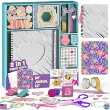 2-Pack DIY Journal Kit for Girls Ages 8-14 - Scrapbook  Art Supplies Set
